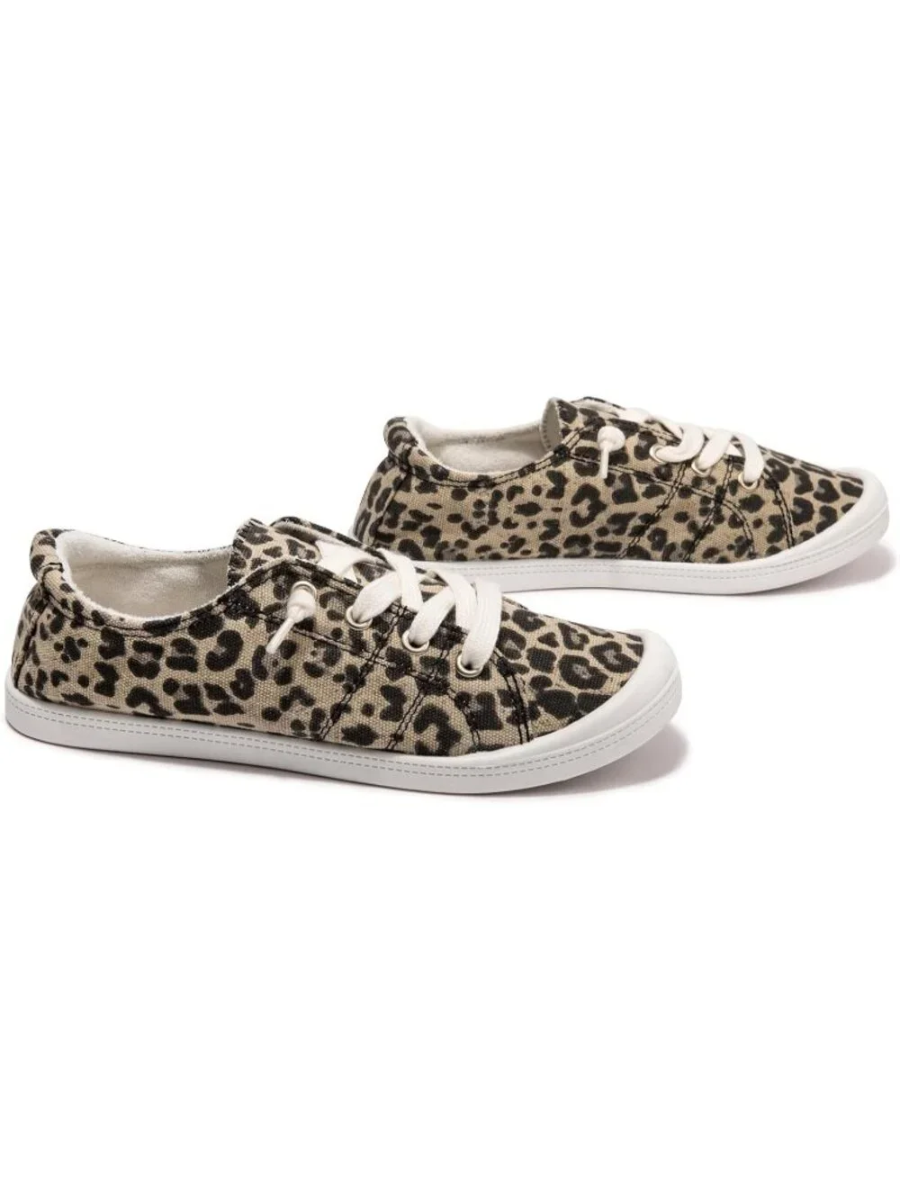 Women's Leopard Tennis Shoes Classic Canvas Low Top Athletic Running Sneakers